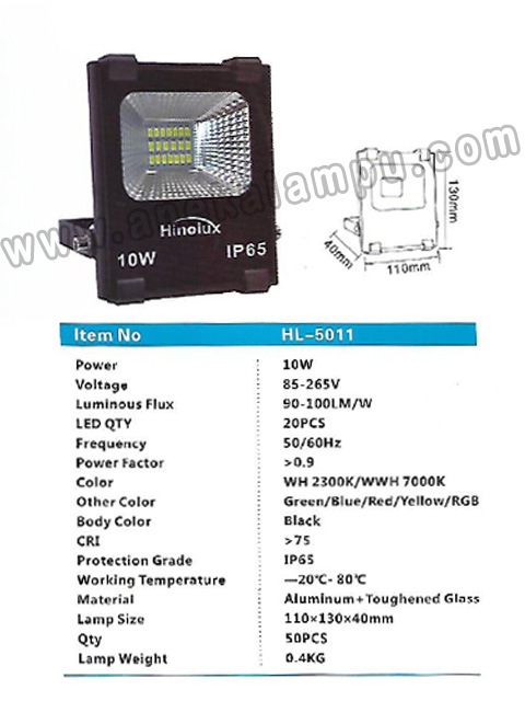 Lampu Sorot LED 10 Watt Hinolux HL-5011